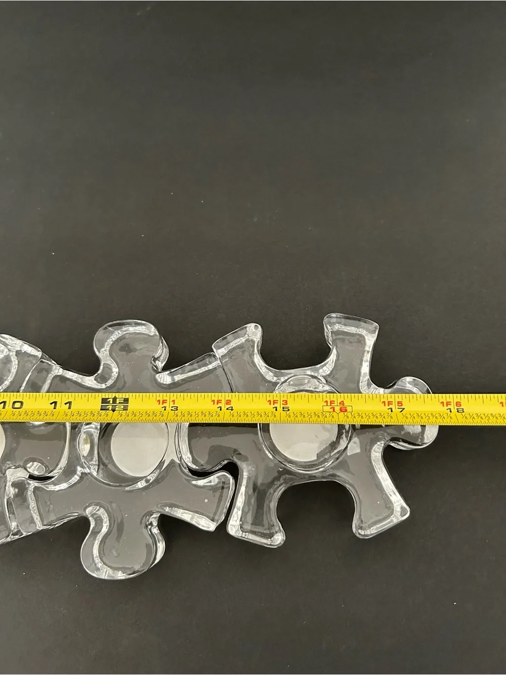 Clear Glass Puzzle Tealight Candle Holder/ designed like puzzle pieces, interloc